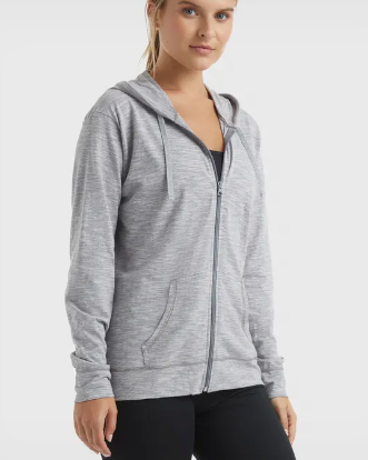 Hanes Women's Slub Jersey Full Zip Hoodie, Size XL
