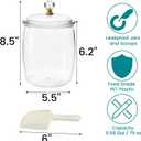 Pumtus 4 Pack Plastic Candy Jar with Lids & Scoops, 0.58 Gallon Clear Airtight Cookie Storage Canister, 75 OZ Large Laundry Detergent Holder, Food Container for Candy Buffet, Flour, Snack, Coffee