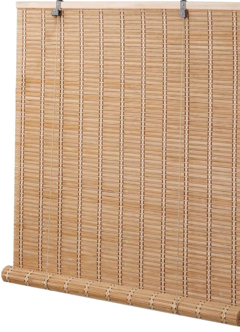 Bamboo Blinds for Interior Windows, Easy to Install Bamboo Shades for Indoor Windows, Custom Roller Shades for Indoor Window and Outdoor Patio, 31" W x 48" H