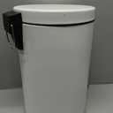 mDesign 3.2 Gallon/12 Liter Round Metal Step Trash Wastebasket, Garbage Container Bin for Bathroom, Powder Room, Bedroom, Kitchen, Craft Room, Office - Removable Liner Bucket - White