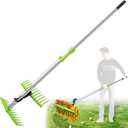 2-in-1 Leaf Grabber Rake Back Saving, Ergonomic Leaf Scoops Claws with Long Handle, Efficient Leaf Picker Upper Grabber Shovel for Yard Work Lawns Clean Up, Easy Pick Up Leaves No More Bending Over