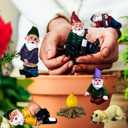 9pcs Drunk Gnomes Miniature Garden Gnomes Mini Funny Gnome Statues Resin Gnome Fairy Gnomes Garden Decorations Miniature Gnomes for Fairy Garden, Christmas Tree, Gift for Kids