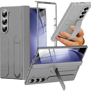 NINKI Finger Strap for Samsung Galaxy Z Fold 7 Phone Case with Screen Protector & Strap, Stand for Samsung Z Fold 7 Case with Grip Band,Shockproof Hinge Protection for Galaxy Z Fold 7 Phone Cover Gray