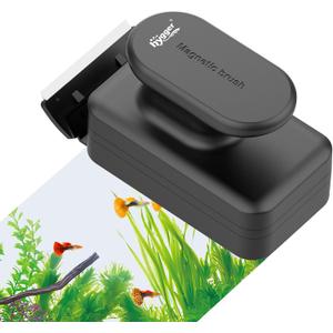 hygger Aquarium Magnetic Glass Clean Tool, Algae Scraper for Fish Tank Cleaning Magnet Floating Design Scrubbing Brush with Two Detachable Blade