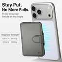 for MagSafe Wallet, Magnetic Phone Wallet RFID Blocking, Slim 5-8 Card Holder with Cash Slot & Clear ID Window, Minimalist Mag Safe Wallets for iPhone 17/16/15/14/13/12 Series, Mist Gray