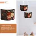 Lampshade E27 Vintage Bamboo Lampshade Flower Pattern Lantern Shade Cover Light Accessory for Pendant Table Lamp Floor Light (D)