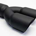 Exhaust Tip Long Round Double Wall Matte Black Stainless Wesdon Exhaust Tip
