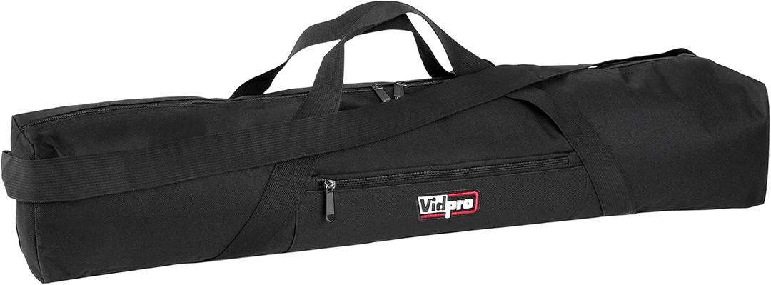 Vidpro TC-45 Tripod Carrying Case - Heavy Duty Nylon Bag with Shoulder Straps and Handles - Compact Case with Full Length Zippered Closure Plus External Pocket Fits Tripod with Head up to 45 Inches (45" Long)