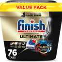 Finish Ultimate Dishwasher Pods, No Pre-Rinse Dishwasher Detergent Soap Removes Burnt-On Stain, with CycleSync Technology, Degreasing & Scrubbing Power, 76 Count