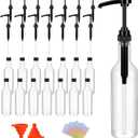 14 Pcs 25 oz Syrup Bottles with Pump Long Neck Plastic Syrup Dispenser Bottles with Funnels and Labels for Coffee Bar Home Party Accessories