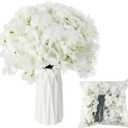 Geetery Tall Acrylic Wedding Flower Stand Centerpieces Clear Elegant Vase Column Stand with Artificial Hydrangea Flowers for Wedding Party Table Home Decorations(12 Pcs,20 Inch)