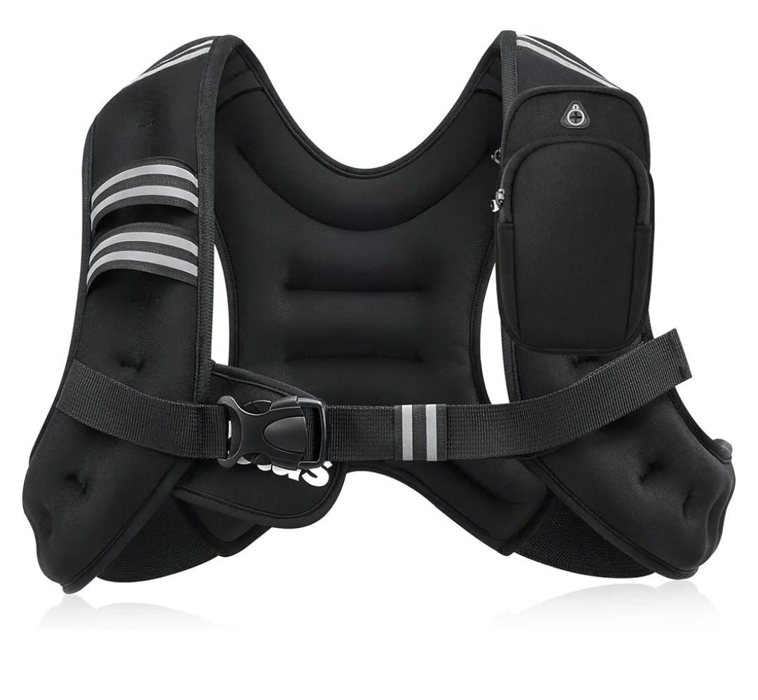 ZELUS Weighted Vest, 25lb Weight Vest with Reflective Stripe for Workout, Strength Training, Running, Fitness, Muscle Building, Weight Loss, Weightlifting Weight 25lb