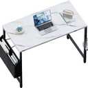 Pamray 32 Inch Computer Desk for Small Spaces with Storage Bag, Home Office Work Desk with Headphone Hook, Small Study Writing Table