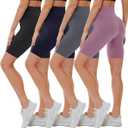 CAMPSNAIL 4 Pack Biker Shorts for Women High Waist - 5"/8" Tummy Control Soft Athletic Yoga Workout Running Gym Shorts (Medium)