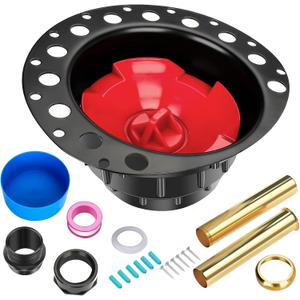 Freestanding Tub Drain Rough-in Kit, Bathtub Drain Kit with Brass Tail Pipes, PVC Plastic Adapter - Compatible with All Freestanding Bathtub, Floor-Mounted Bathtub and Copper Bathtub (Black)