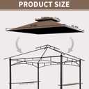 Grill Gazebo Replacement Cover 5FT x 8FT Canopy Top Compatible with Grill Gazebo Frame Model L-GZ238PST-11MS1208404301(Brown)