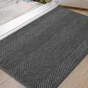 Color&Geometry Ultra Thin Indoor Door Mat 24"x36", Machine Washable Front Door Mat Non Slip, Low Profile Entrance Mat Indoor, Absorbent Carpet for Inside, Entry, Entryway, Dark Grey (FOLD)