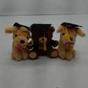 3-pk class of 2025 graduation animals with caps, 10in.