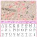 2 x Pink Mix Pearls Rhinestones, Junk Case Charms, A-Z Alphabet Letters Charms