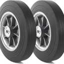 AR-PRO (2-Pack) 10'' x 2'' Flat Free Solid Rubber Tire and Wheel, 3/4" & 5/8" & 1/2" Axles Bore Hole with 2.23" Offset Hub, Replacement 10 Inche Wheel for Dolly Hand Trucks and Wheelbarrows