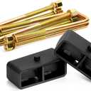 KSP 2" Rear Lift Kits for Silverado Sierra 1500 2007-2024, 2pcs Lift Block with 4pcs Extended Square U Bolts Rear Lift Sets Compatible With Chevy GMC, 2inch Rear Chassis Leveling Lift Kit