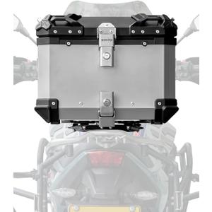 Motorcycle Trunk 55L, Motorcycle Top Case Box Helmet Luggage Top Bag Storage Carrier Case, Waterproof Aluminum Handle Tail Box with Security Lock