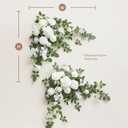 Ling's moment 2PCS Pink Artificial Floral Swags Wedding Arch Flower Garland Cream Rose Flowers Greenery for Table Backdrop Easel Wall Entryway Outdoor Board Decor