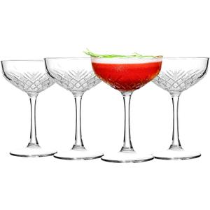 Martini Glasses Set of 4 - Coupe Glasses 8 Oz - Stemmed Martini Glasses - Elegant Cocktail Glasses for Parties, Gifts, Housewarming, Weddings, Aniversary 250 ml