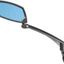 Handlebar Bike Mirror, Scratch Resistant Glass Lens, Ajustable and Rotatable Safe Rearview Bicycle Mirror (B: Blue Lens for Left)