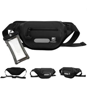 Premium Dry Bag Waterproof Fanny Pack for Water Sports  100% Waterproof with Reflective Strip  Ideal for Snorkeling, Kayaking, Surfing, Boating & Paddle Boarding  Adjustable Waist Belt (Black)