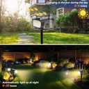 Solar Spot Lights Outdoor Waterproof IP65, 12 Pack Landscape Spotlights with 46 LEDs, 3 Modes Auto On/Off Solar Powered Flood Lights for Outside Pathway, Yard, Garden, Walkway (Warm White)
