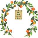 6FT Artificial Oranges Garland with Greenery - Faux Oranges Vine, Realistic Fruit Garland for Home, Garden, Wedding, Party & Christmas Decor | Vibrant Fake Orange Wreath for Hanging Decoration