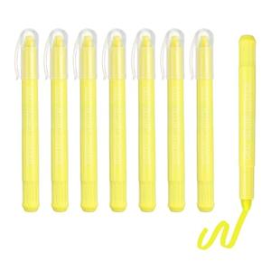PATIKIL 8Pack Gel Highlighters, Highlighters Pens Wax Crayon Neon Clear View Bright Marker Pen Twist Up Gel Stick Cute Pastel for Home Office Study Journaling Supplies, Bright Yellow