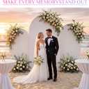 Toolterritary Set of 3 Metal Arch Backdrop Stand with Cover Set, (7.2FT, 6.6FT, 6FT Wedding Arch and Cover Set), Backdrop Arch for Party, Baby Shower, Birthday, and Graduation Ceremony