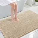 OLANLY Large Bathroom Rugs 44x32, Extra Soft Absorbent Chenille Bath Rugs, Rubber Backing Quick Dry, Machine Washable Bath Mats for Bathroom Floor, Tub and Shower, Home Decor Accessories, Beige
