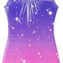 EQSJIU Gymnastics Leotards with Shorts for Girls Unicorn Rainbow Balloon Flower Sparkly Gradient Colors Biketard 1-10 Years