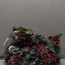 Pre-Lit Artificial Christmas Garland, Snowflake Garland, White Lights 50, Decorated with Pine Cones, Berry Clusters, Plug in, Christmas Decorations, 9 Feet