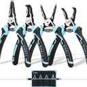 SHALL Snap Ring Pliers Set, 4-Piece Heavy Duty 7" Snap Ring Pliers, Snap Ring Pliers with 5/64" Tip, Inverted Ring Remover Bracket Pliers with Portable Case