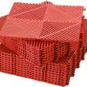 Barydat 72 Pcs 12'' x 12'' Garage Floor Tiles, Interlocking Drainage Flooring, Heavy Duty Non Slip Polypropylene, Easy Install for Garage Deck, Pool, Patio, Shower (Red)