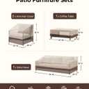 loriano Patio Furniture Cover Set, 4 Piece Outdoor Furniture Cover Waterproof, 600D Heavy Duty Lawn Patio Set Covers (Large)