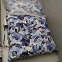 Arden Outdoor Midback Chair Cushion, 18 x 16.5, Rain-Proof, Fade Resistant Blue Garden Floral