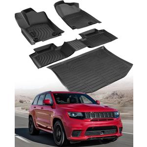 for Jeep Grand Cherokee Floor Mats 2011-2021 & 2022 WK(Not for L)All-Weather Waterproof Car Floor Mats & Cargo Liner for Jeep Grand Cherokee Accessories 2011-2016 2017 2018 2019 2020 2021 2022