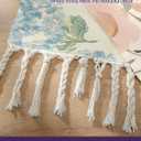 DEXI Area Rugs for Bedroom, 2x6 Reversible Hallway Rug with Tassels, Soft Low Pile Bedside Rug, Modern Laundry Room Indoor Cotton Carpet for Kitchen Floor Entryway Living Room, Blue and Pink Flower