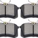 Brake Pads, ECCPP 4pcs Rear Ceramic Disc Brake Pads Kit for Audi A3/ A4/ A6/ S4/ S6/ S8/ TT, for Audi A4/ A6/ A8/ TT/ Allroad Quattro, for VW Beetle/ Cabrio/ Corrado/ Eos/ Golf/ Jetta/ Passat/ Quantum/ Scirocco, D1017