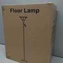 Floor Lamps for Living Room - 70" Black Torchiere Standing Floor Lamp with White Mica Shade - Tall Corner Lamp Decor for Bedroom with Adjustable Swing Arm LED Reading Light for Home Office