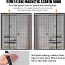 LIAMST Magnetic Screen Door 36x 82 in, Thicker 265g/ Mesh, Reversible Left Right Side Opening Wide Magnetic Screen Door, Upgraded-Model Full Strip Magnets for Sliding & French Doors (Black)