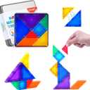YPLUS Mini Magnetic Tiles Travel Magnetic Blocks Building Toys, 700 Shapes 3D Magnet Tangrams Puzzle, Toddlers Montessori Road Trip Toys STEM Educational Activity for Kids 4-8, 8-12