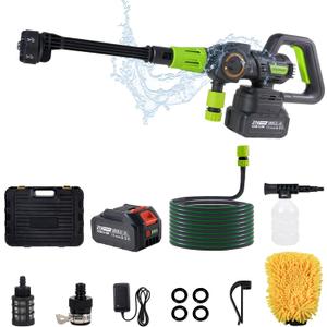 1100PSI 4.0Ah Cordless High Pressure Washer Portable - Powerful Brushless Motor, 3 Pressure Levels, 6-in-1 Nozzle, Long-Lasting Battery, Perfect for Car Yard Cleaning Garden Watering