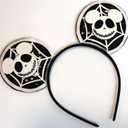 5 x CLGIFT Mickey Ears Halloween Headband with Sequin, Halloween Minnie Ears (White Web Jack)