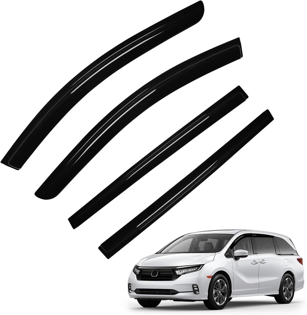 Odyssey Rain Guard - Window Visors for Honda Odyssey 2018-2025 2026, Out-Channel Side Window Rain Guards for Odyssey Accessories, 4PCS, Black, Car Accessories